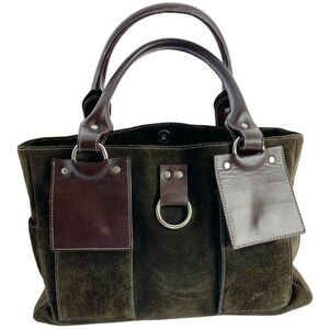 Levenger Suede Leather Dark Brown Shoulder Hand bag